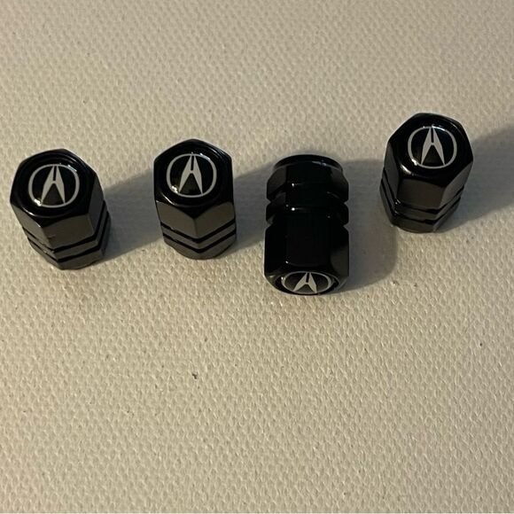 Acura Valve Stem Caps in Black Set of 4 NWT - Picture 2 of 4